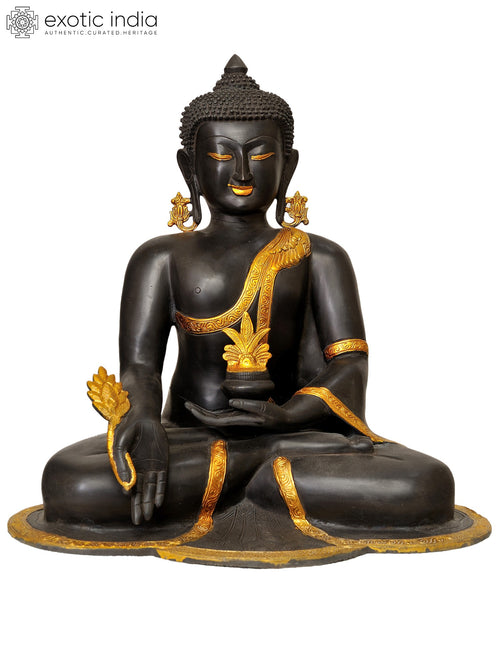 17" Bhaishajyaguru Medicine Buddha Brass Statue Handmade