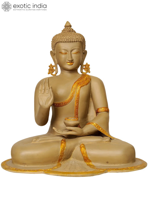 17" Shakyamuni Buddha Brass Statue Handmade Home Decor