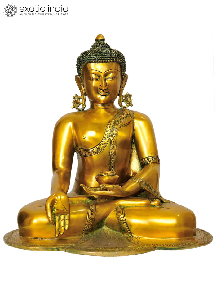 17" Lord Buddha in Jnana Mudra Brass Handmade Statue