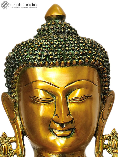 17" Lord Buddha in Jnana Mudra In Brass | Handmade | Made In India