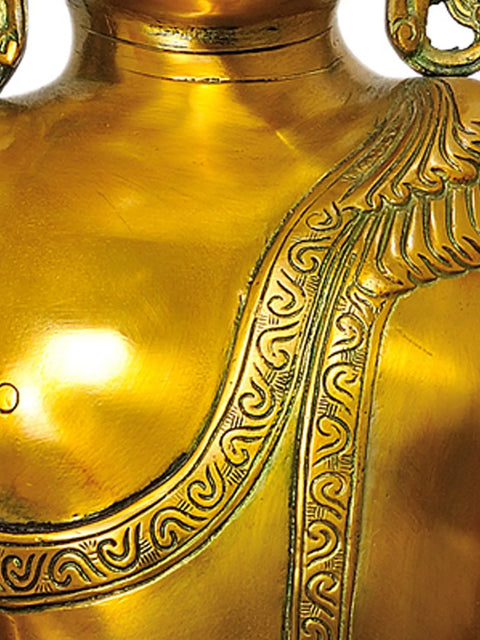 17" Lord Buddha in Jnana Mudra In Brass | Handmade | Made In India