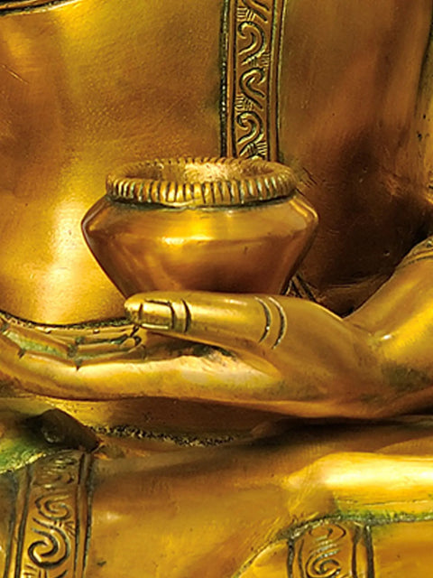 17" Lord Buddha in Jnana Mudra In Brass | Handmade | Made In India
