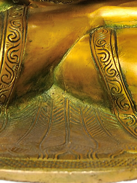 17" Lord Buddha in Jnana Mudra In Brass | Handmade | Made In India