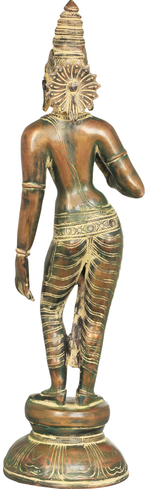 17" Devi Uma Shivakamasundari Brass Idol | Handmade | Made in India