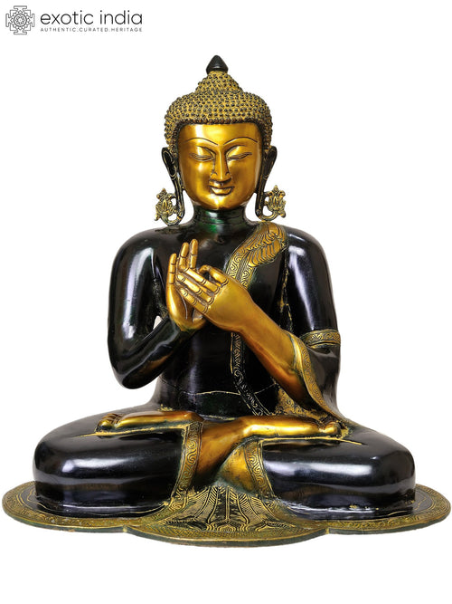 18" Handmade Buddha Dharmachakra Mudra Brass Statue
