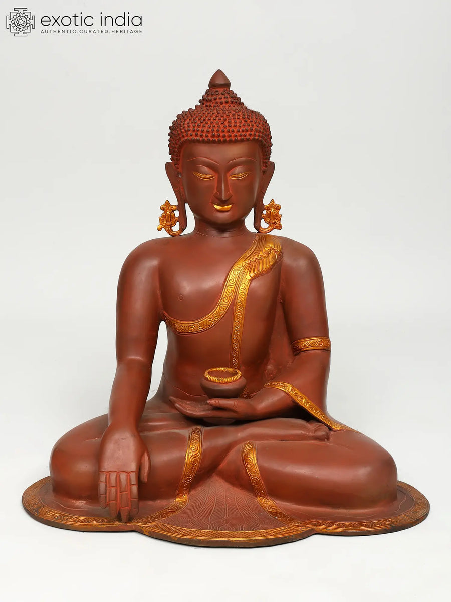 17" Shakyamuni Buddha Mara-Vijay Mudra Brass Statue