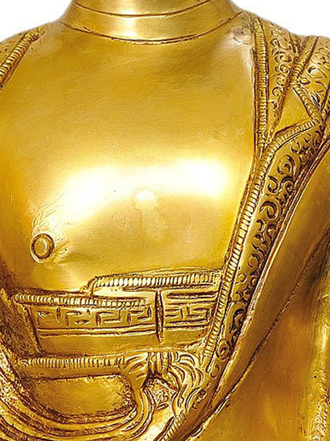 16" Lord Buddha in the Bhumisparsha Mudra In Brass | Handmade | Made In India