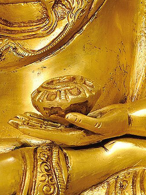 16" Lord Buddha in the Bhumisparsha Mudra In Brass | Handmade | Made In India