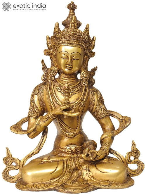 10" Vajrasattva Buddhist Deity Brass Statue Handmade