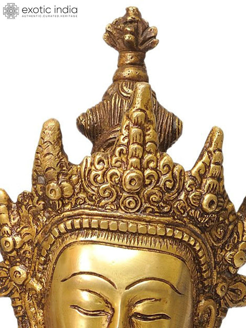 10" Buddhist Deity Vajrasattva Brass Statue Holder of Thunderbolt and Bell | Handmade | Made in India