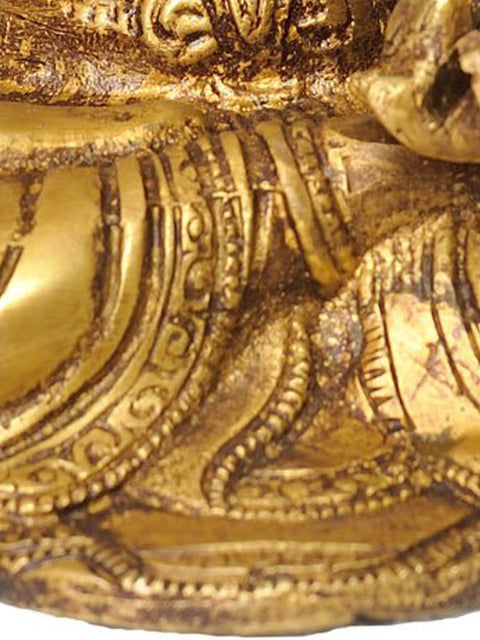 10" Buddhist Deity Vajrasattva Brass Statue Holder of Thunderbolt and Bell | Handmade | Made in India