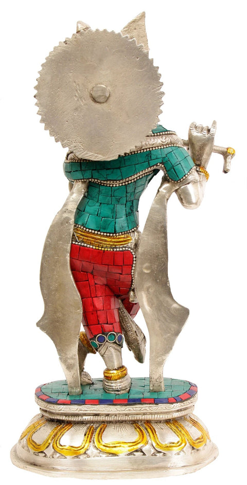 12" Lord Krishna In Brass | Handmade | Made In India