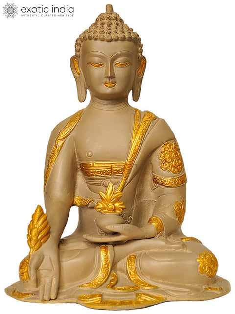 10" Tibetan Buddhist Deities Set of Three Buddhas In Brass | Handmade | Made In India