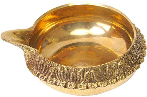 4" Handmade Brass Puja Diya for Home Pooja
