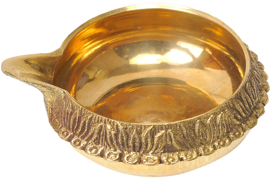 4" Handmade Brass Puja Diya for Home Pooja