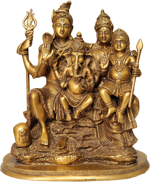 11" Shiva Parivaar (Shiva Family) In Brass | Handmade | Made In India