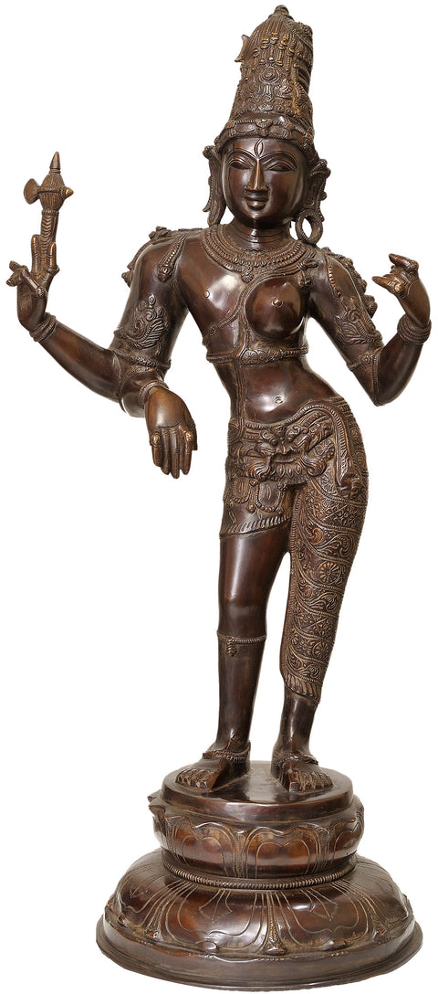 26" Ardhanarishvara (Shiva-Shakti) In Brass | Handmade | Made In India