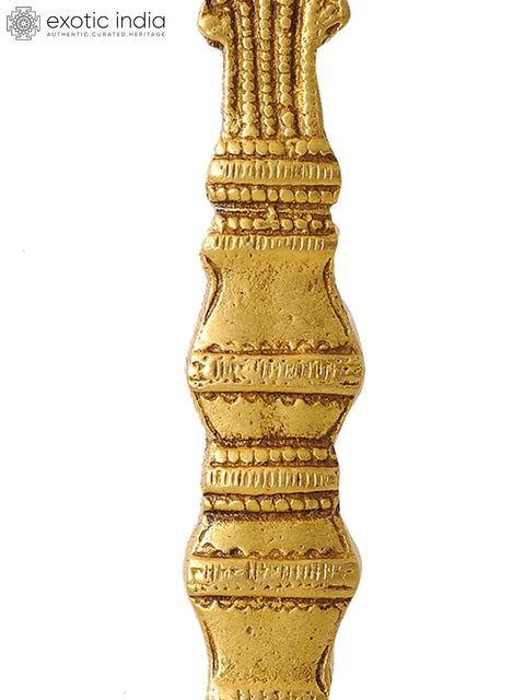 8" Five Wick Serpent Puja Diya In Brass | Handmade | Made In India