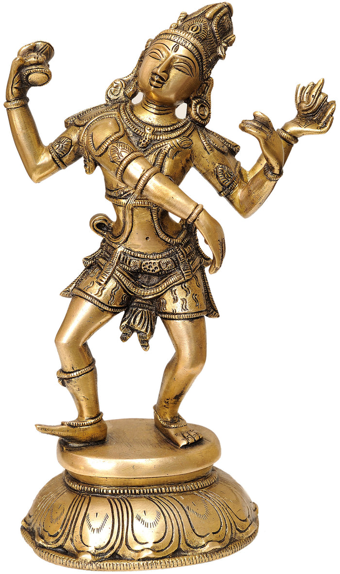 11" Dancing Shiva Brass Statue Handmade