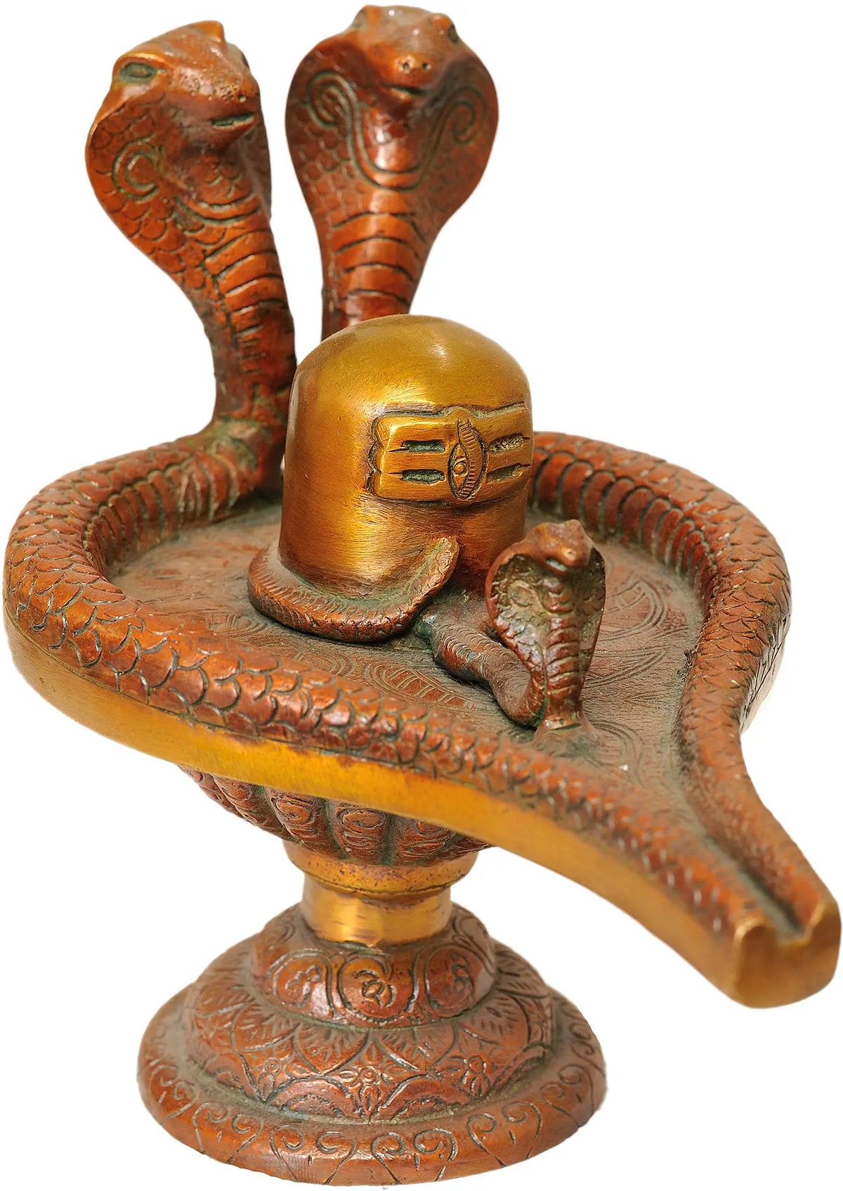 9" Shiva Linga In Brass | Handmade | Made In India