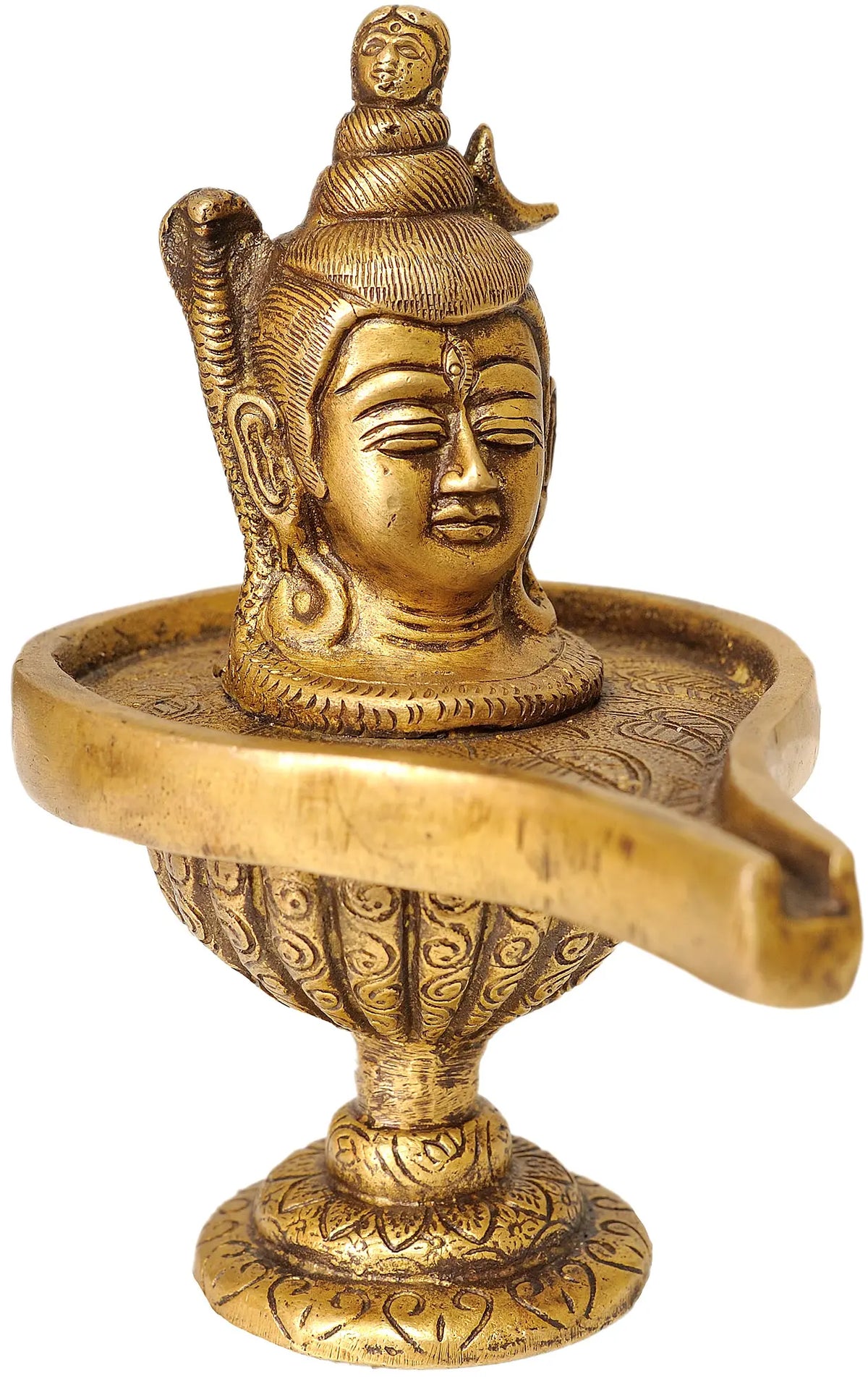 6" Lord Shiva Enshrined as Linga in Brass | Handmade | Made in India