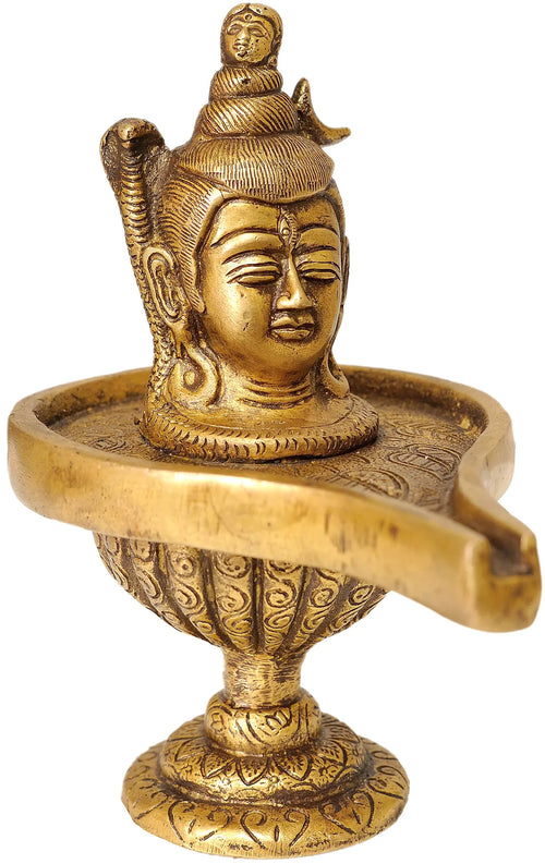 6" Lord Shiva Shiva Linga Brass Statue Handmade