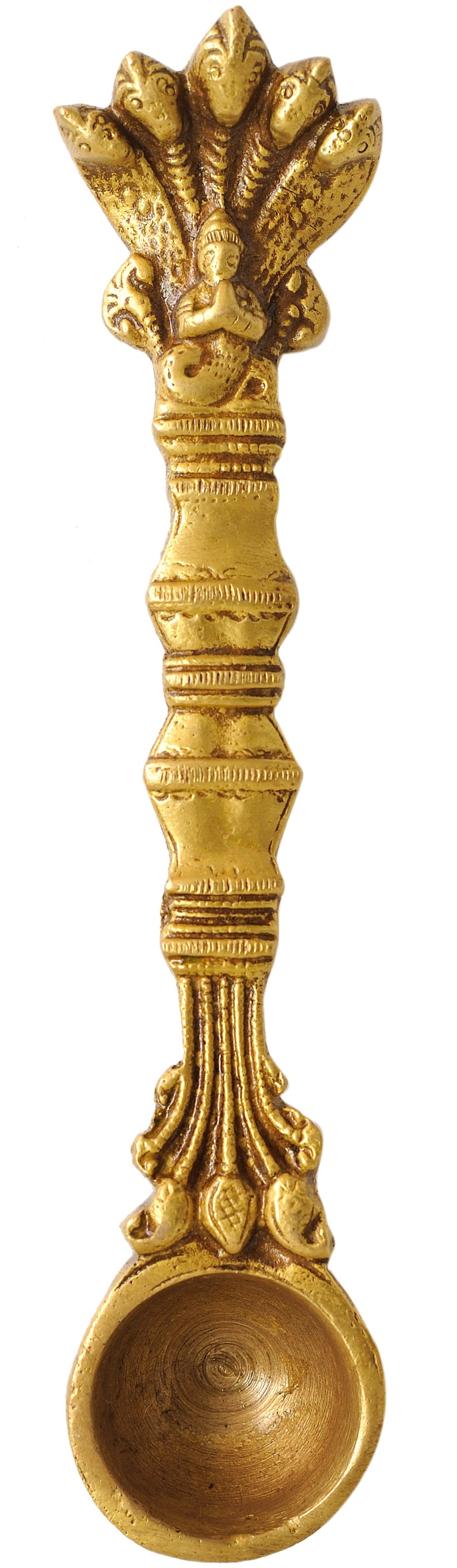 Five Hooded Serpent Brass Spoon