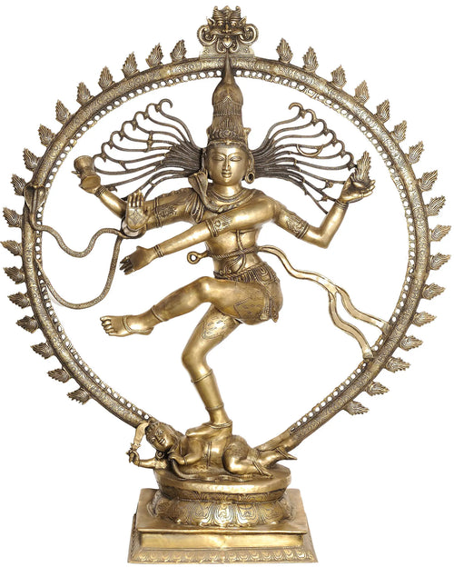 72" Large Nataraja Handmade Brass Statue for Home Decor