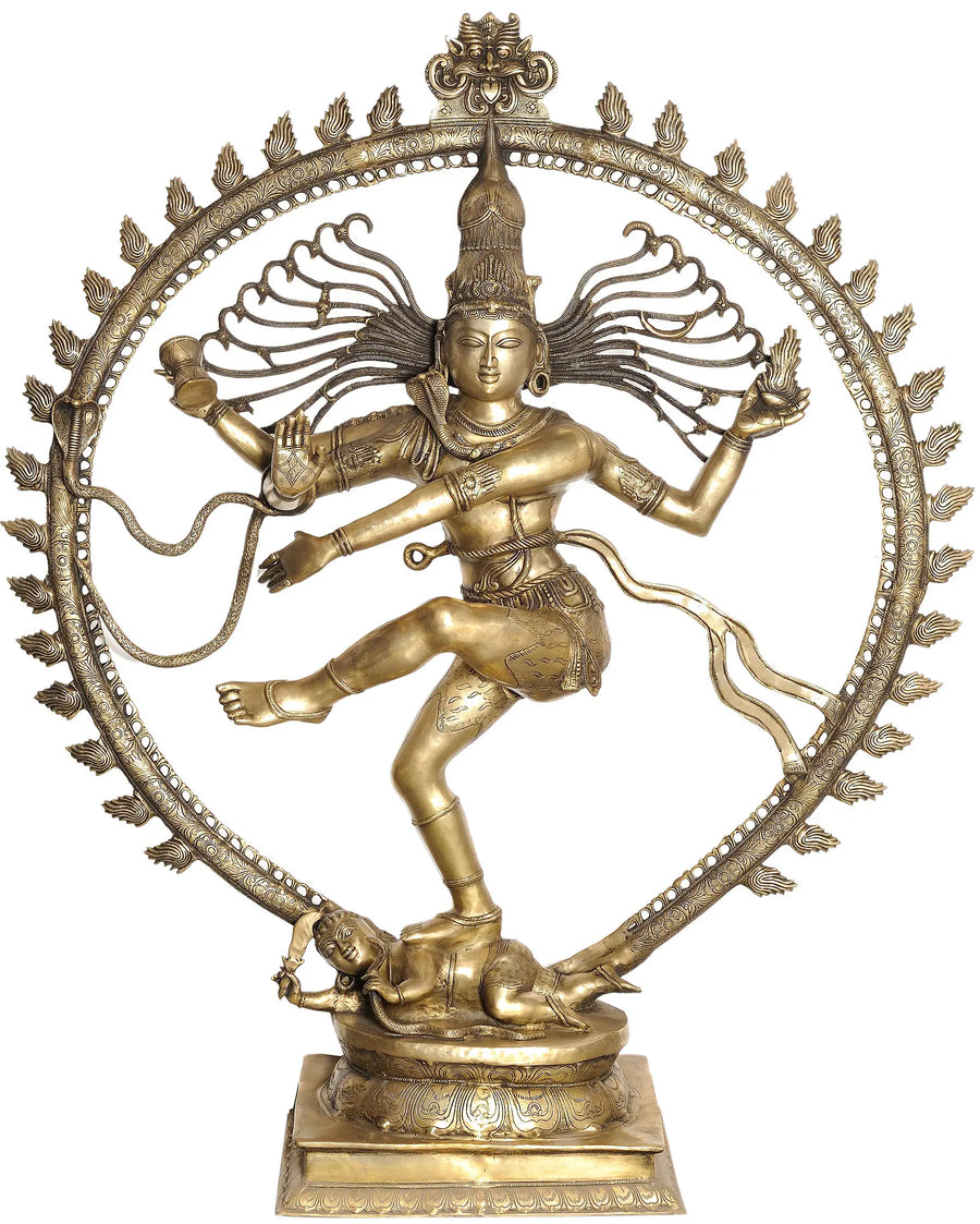 72" Large Nataraja Handmade Brass Statue for Home Decor
