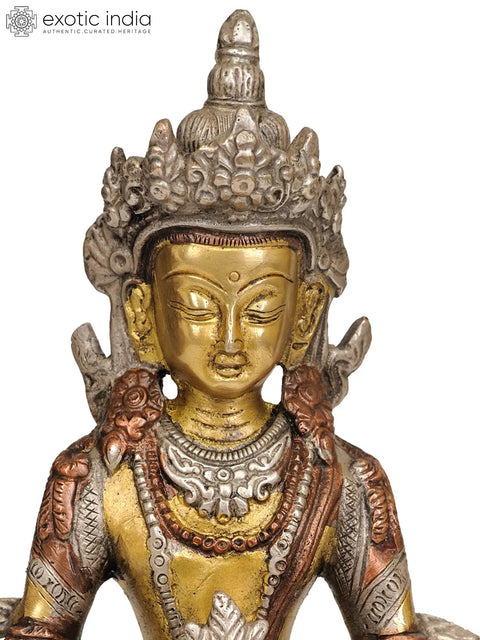 8" Amitabha Buddha Brass Statue | Handmade Tibetan Buddhist God Idol