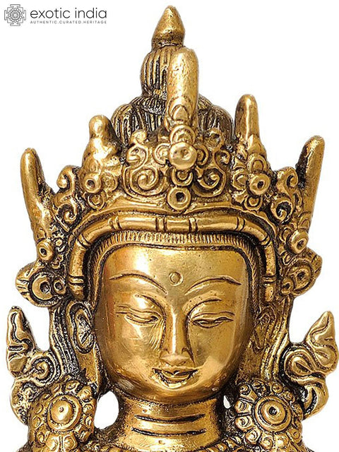 8" Amitabha Buddha Brass Statue | Handmade Tibetan Buddhist God Idol