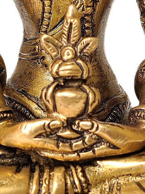 8" Amitabha Buddha Brass Statue | Handmade Tibetan Buddhist God Idol