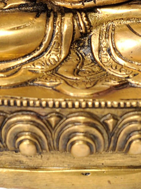 8" Amitabha Buddha Brass Statue | Handmade Tibetan Buddhist God Idol