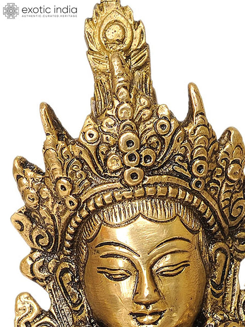 8" Tibetan Buddhist Goddess Green Tara Brass Statue | Handmade | Made in India