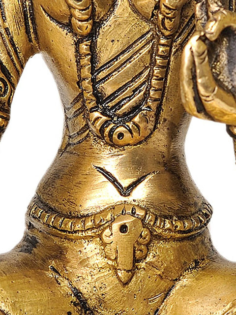 8" Tibetan Buddhist Goddess Green Tara Brass Statue | Handmade | Made in India