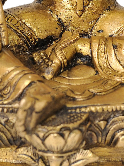 8" Tibetan Buddhist Goddess Green Tara Brass Statue | Handmade | Made in India