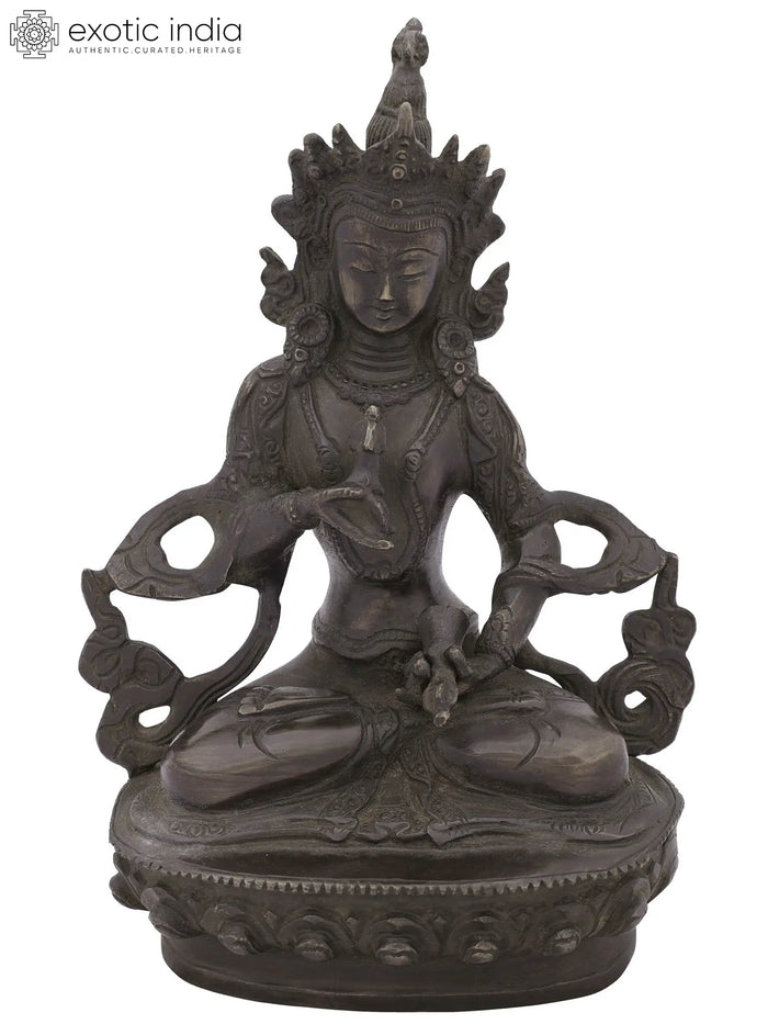 8" Tibetan Buddhist Deity Vajrasattva Brass Statue | Handmade | Made in India