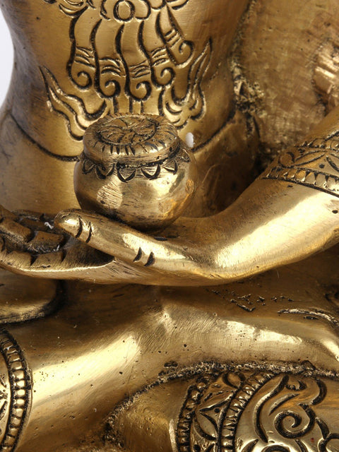 9" Buddha in the Bhumi-Sparsha Mudra Brass Statue | Handmade | Made in India