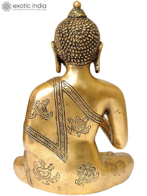 9" Buddha in The Vitarka Mudra In Brass | Handmade | Made In India