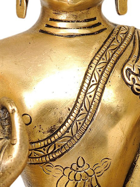 9" Buddha in The Vitarka Mudra In Brass | Handmade | Made In India