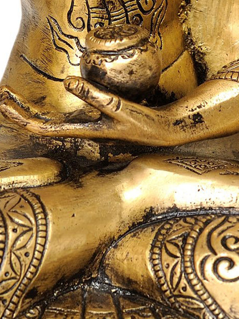 9" Buddha in The Vitarka Mudra In Brass | Handmade | Made In India