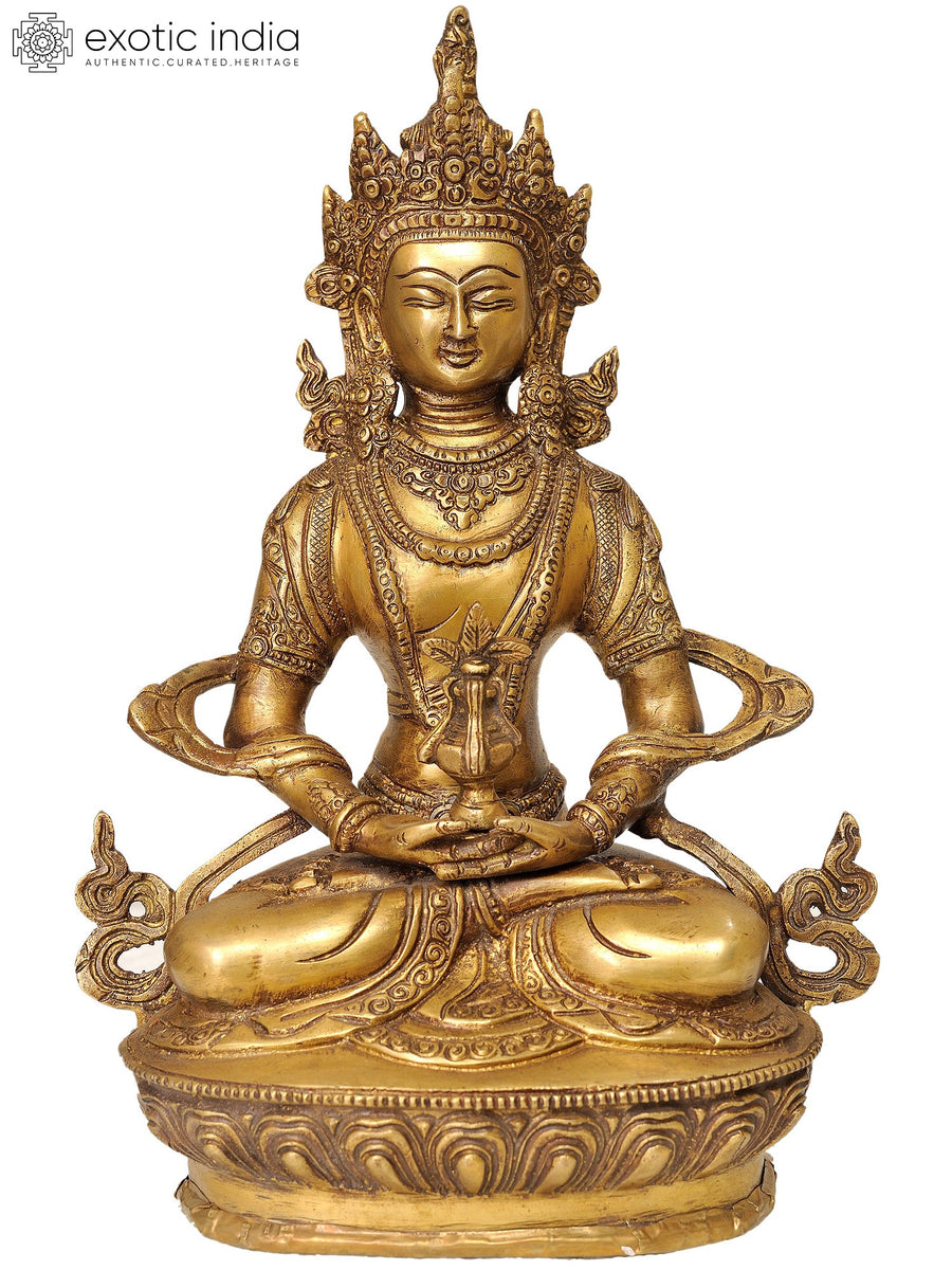12" Amitabha Tibetan Buddhist Deity Brass Statue Handmade