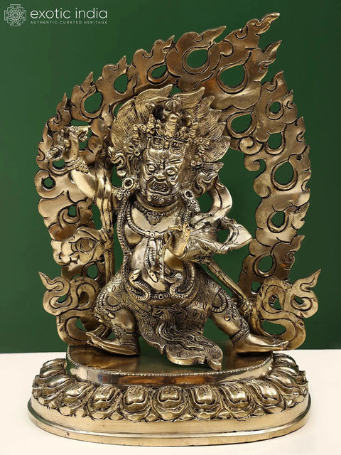 12" Tibetan Buddhist Deity Vajrapani Brass Sculpture