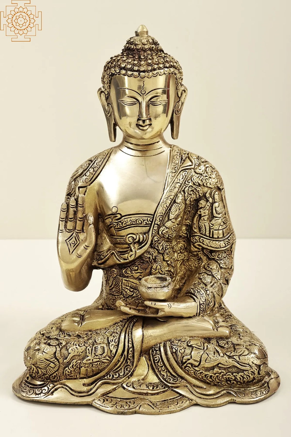 11" Buddha in The Vitarka Mudra | Brass Buddha | Handmade | Made In India