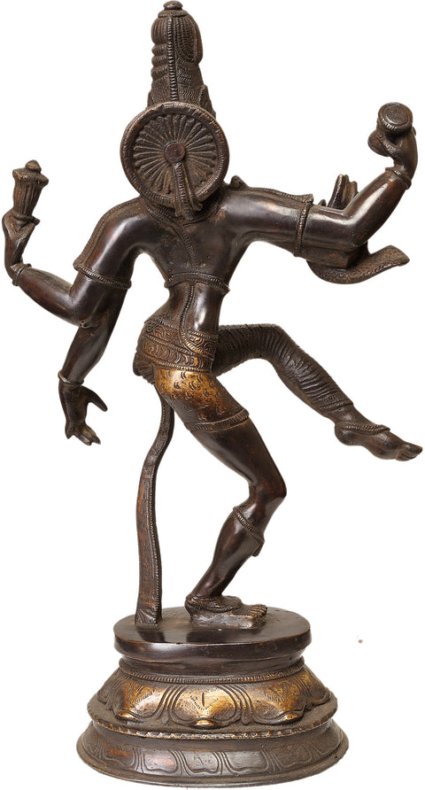 15" Dancing Ardhanarishvara In Brass | Handmade | Made In India