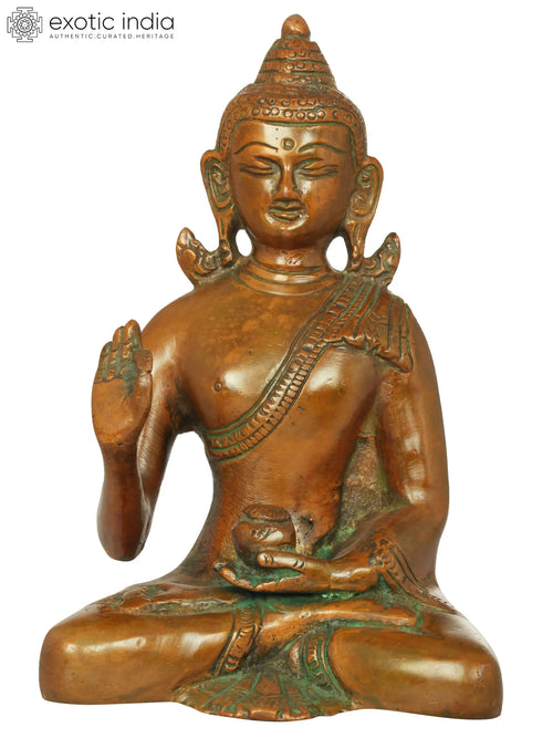 5" Preaching Buddha Tibetan Brass Statue Handmade