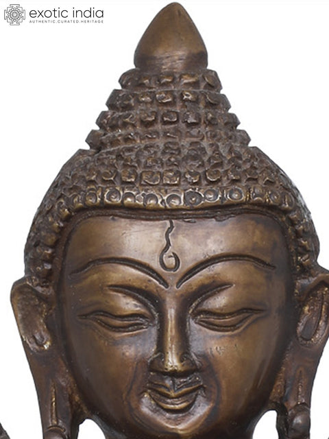 8" Padmasana Bhoomisparsha Buddha WIth Miniscule Wings In Brass | Handmade | Made In India