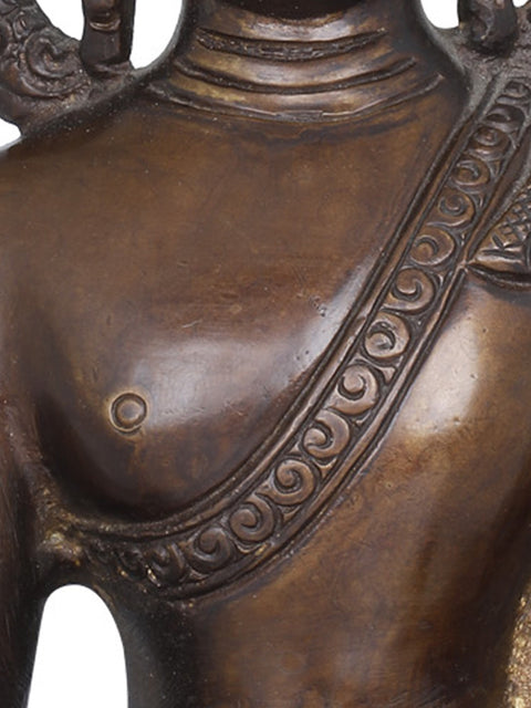 8" Padmasana Bhoomisparsha Buddha WIth Miniscule Wings In Brass | Handmade | Made In India