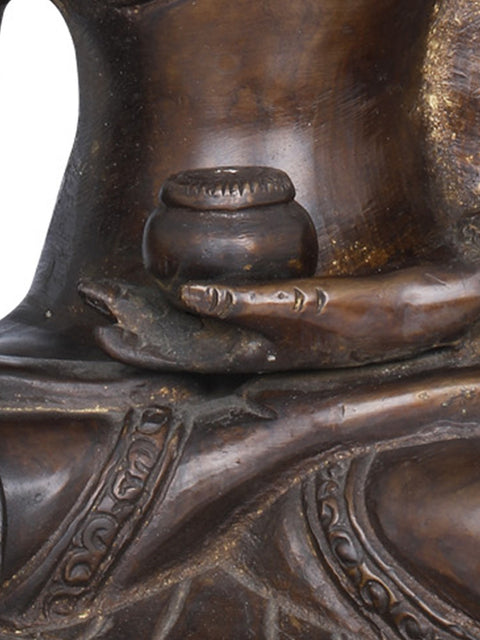 8" Padmasana Bhoomisparsha Buddha WIth Miniscule Wings In Brass | Handmade | Made In India