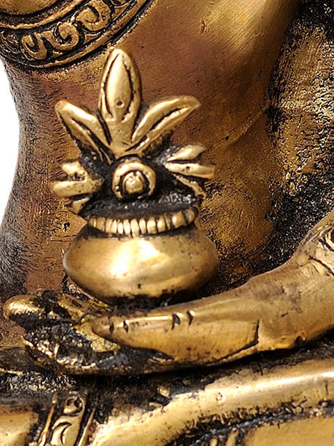 8" Tibetan Buddhist Deity Medicine Buddha In Brass | Handmade | Made In India